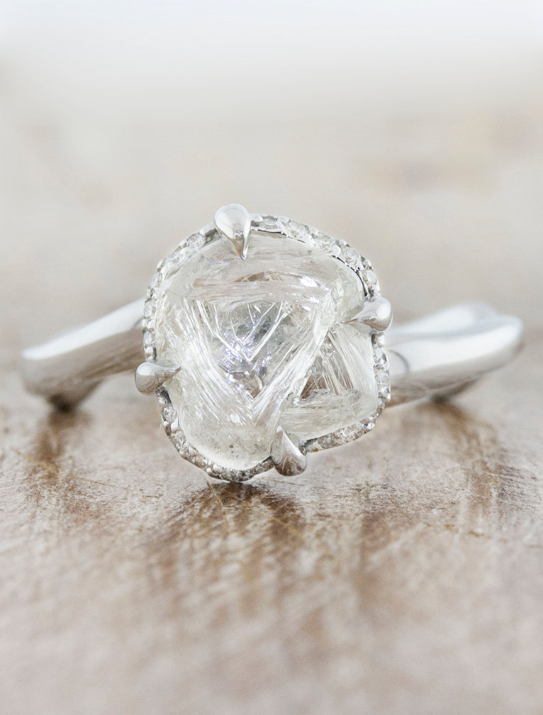 Novella RoughDiamond: Unique rough diamond engagement ring with