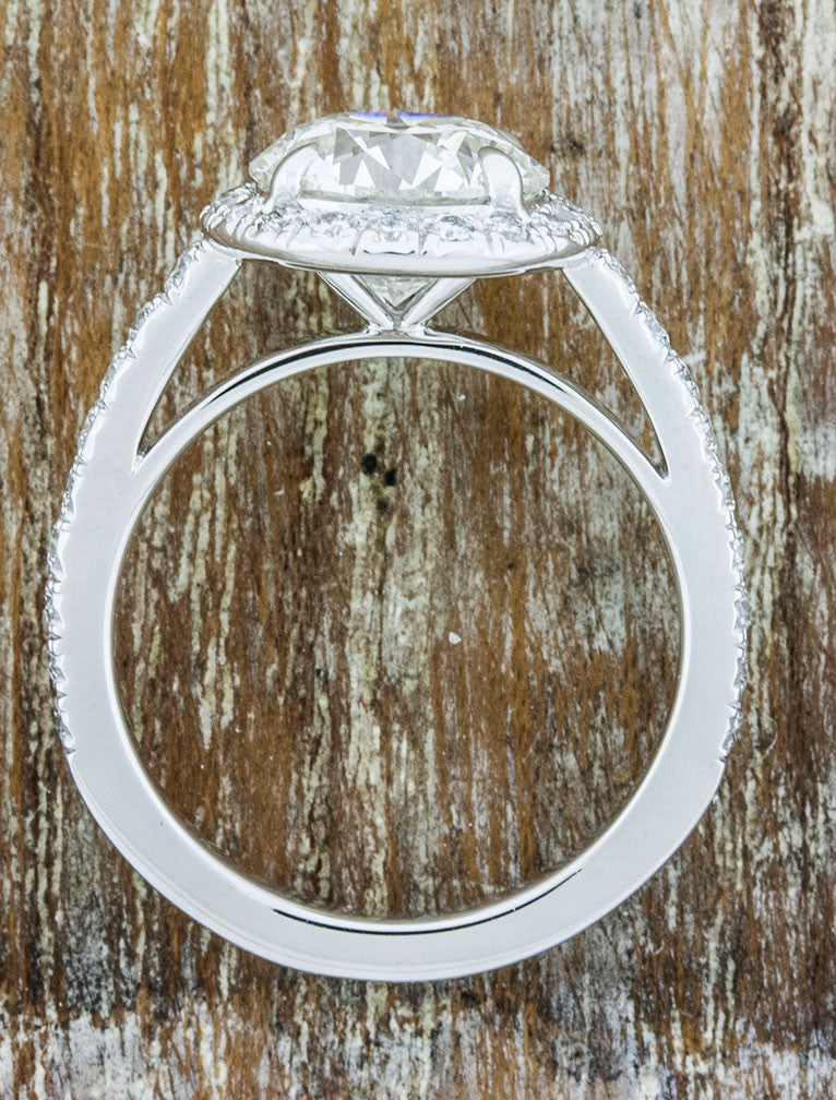 A Classic Halo Pave Engagement Ring
