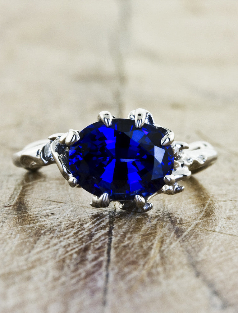 Paloma: 8-Prong Oval Ceylon Sapphire Ring Ken Dana Design