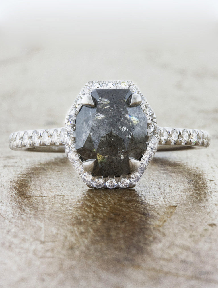 Grey diamond engagement ring Clearance