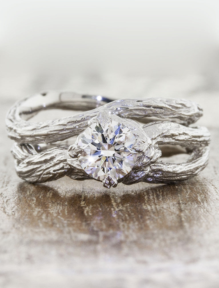 caption:Paired with Abilene engagement ring in platinum