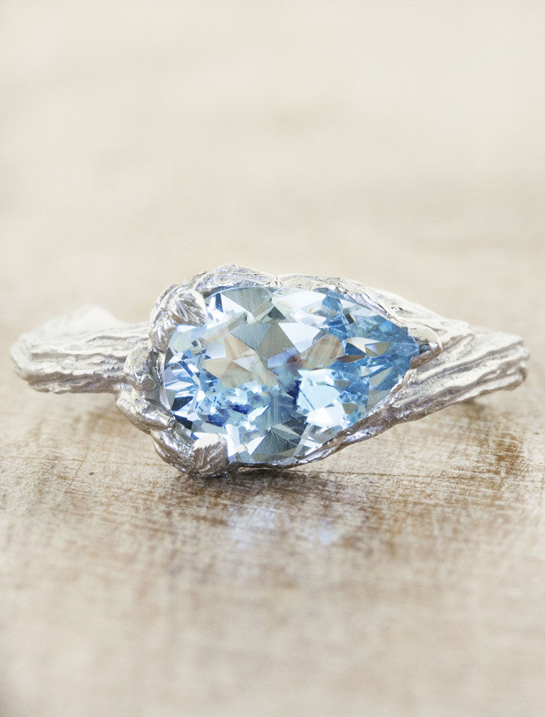 caption:Shown with 1.10ct pear aquamarine in 14k white gold