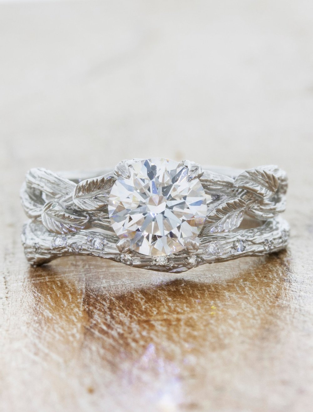 caption:Stacked with Lorelei engagement ring