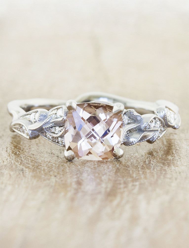 Brittany: Morganite Leaf-Band Engagement Ring Ken Dana Design