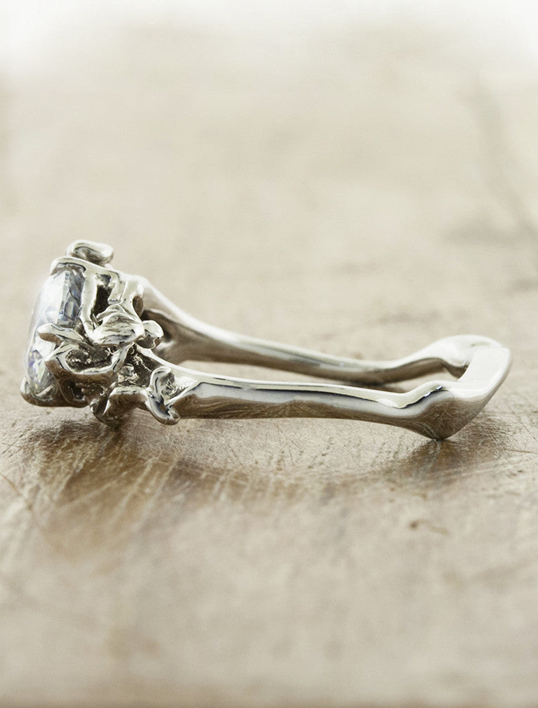 organic shaped diamond engagement ring