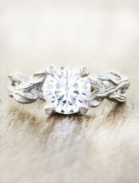 nature inspired infinity band diamond ring caption:1.5ct. Round Diamond Platinum
