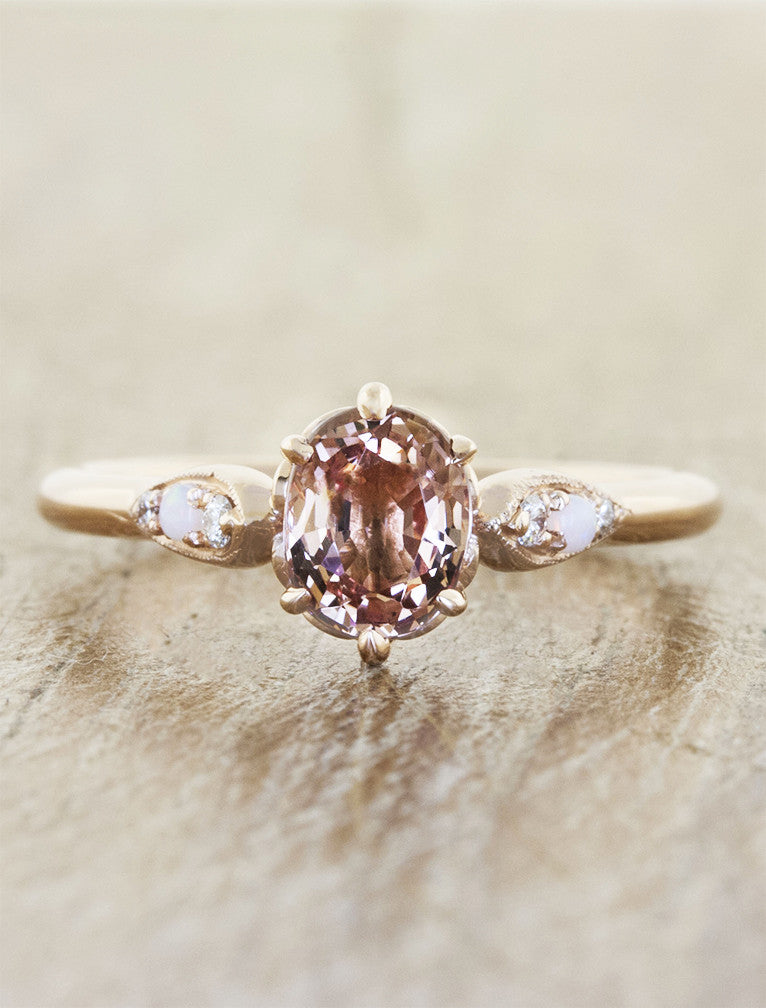 pink gemstone engagement ring