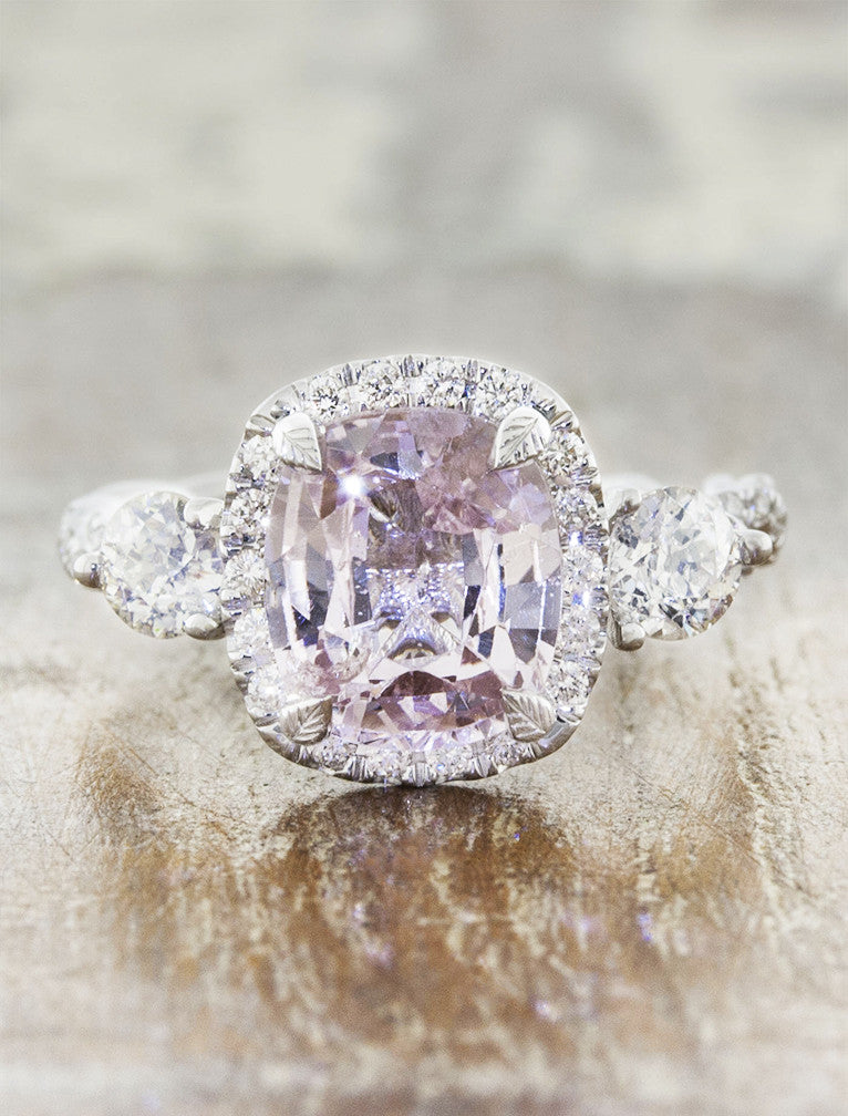 caption:Customized with 1.90ct cushion cut sapphire in 14k white gold