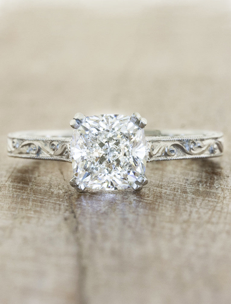 Diamond Solitaire Ring Antique Cushion Cut Diamonds For Sale Rayna