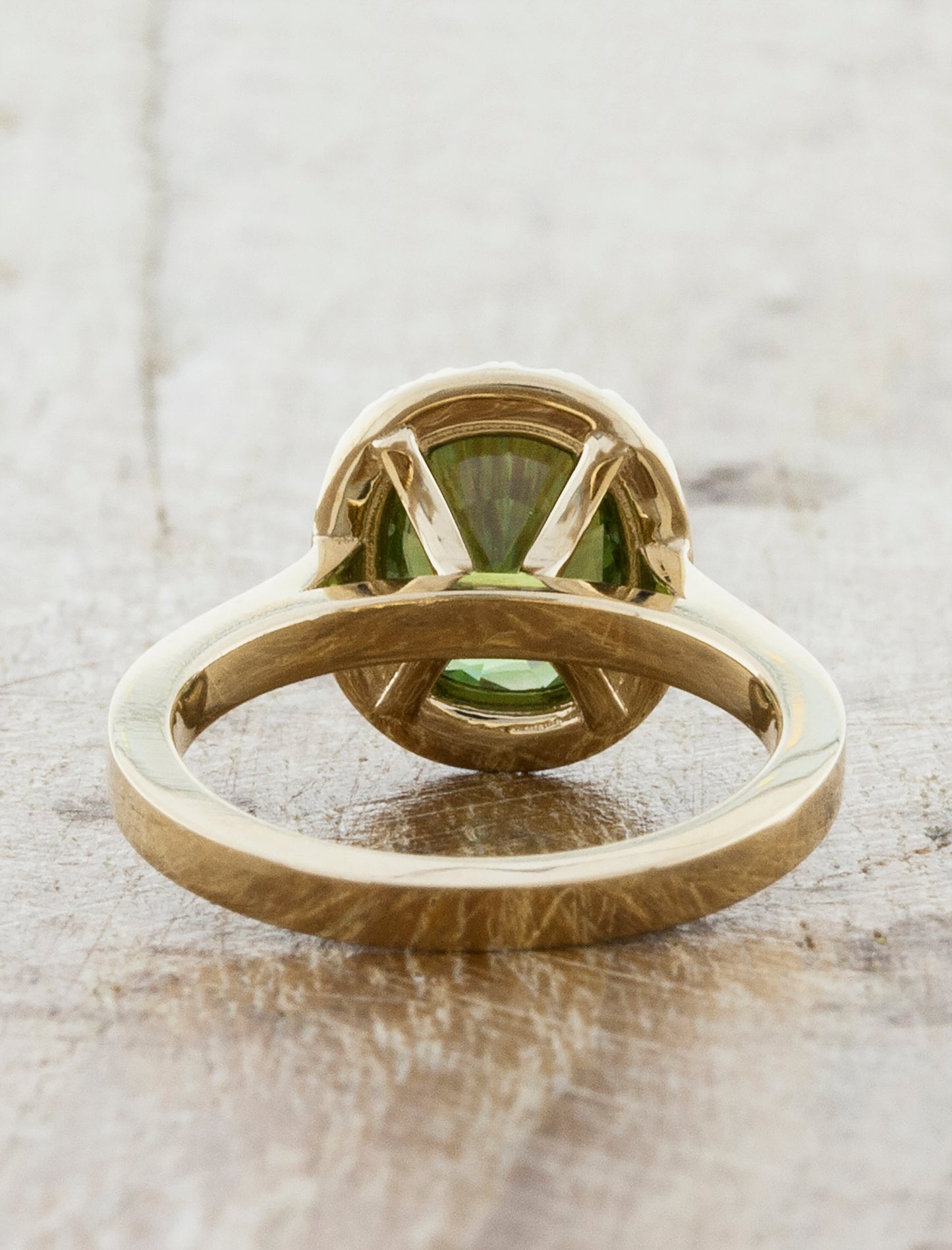 Oval sapphire Halo engagement ring