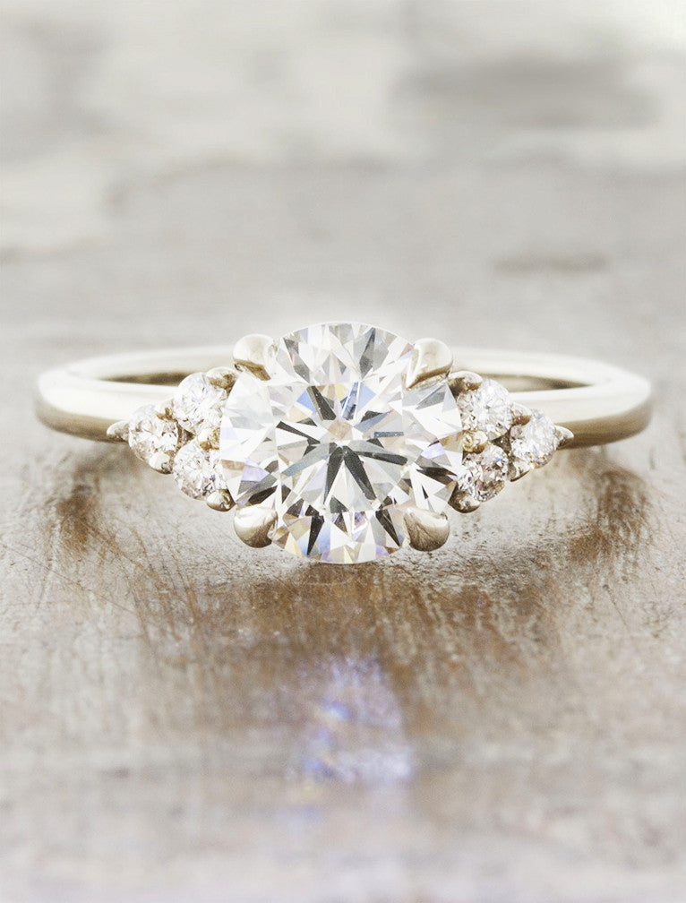 Beulah: Vintage-Inspired Three-Stone Round Diamond Ring Ken