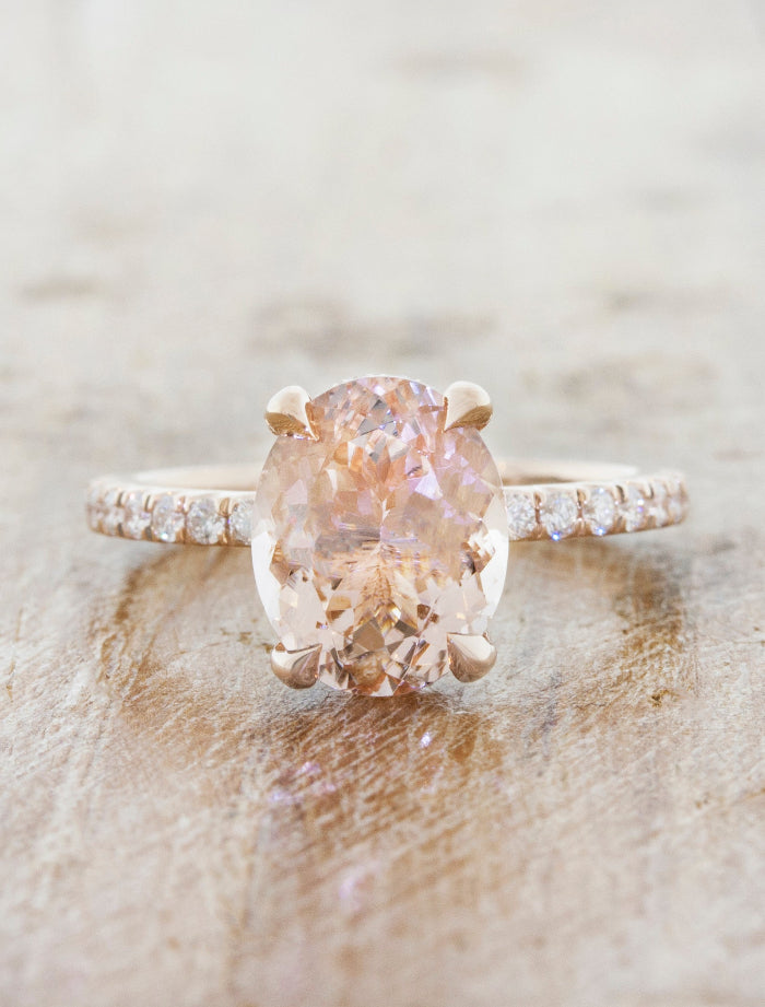 Peach diamond engagement ring Clearance