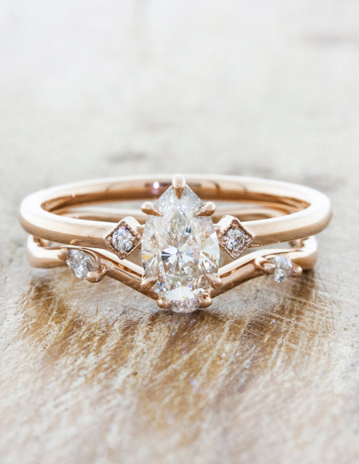 caption:Paired with Bianca engagement ring in 14k rose gold