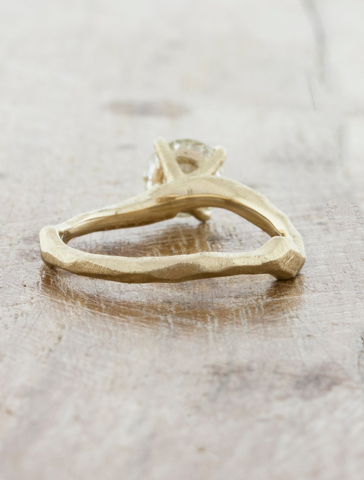 Curved, Textured Engagement Ring