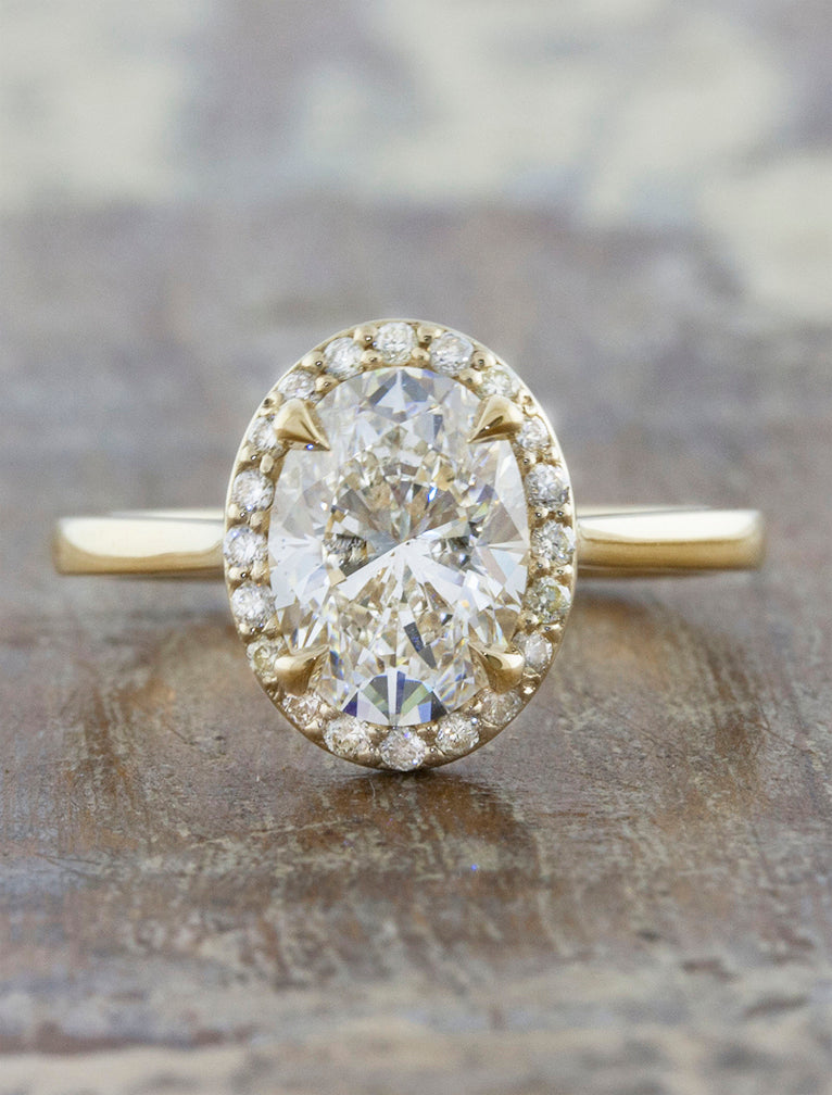 Dianara: Stunning Oval Halo Diamond Engagement Ring Ken Dana