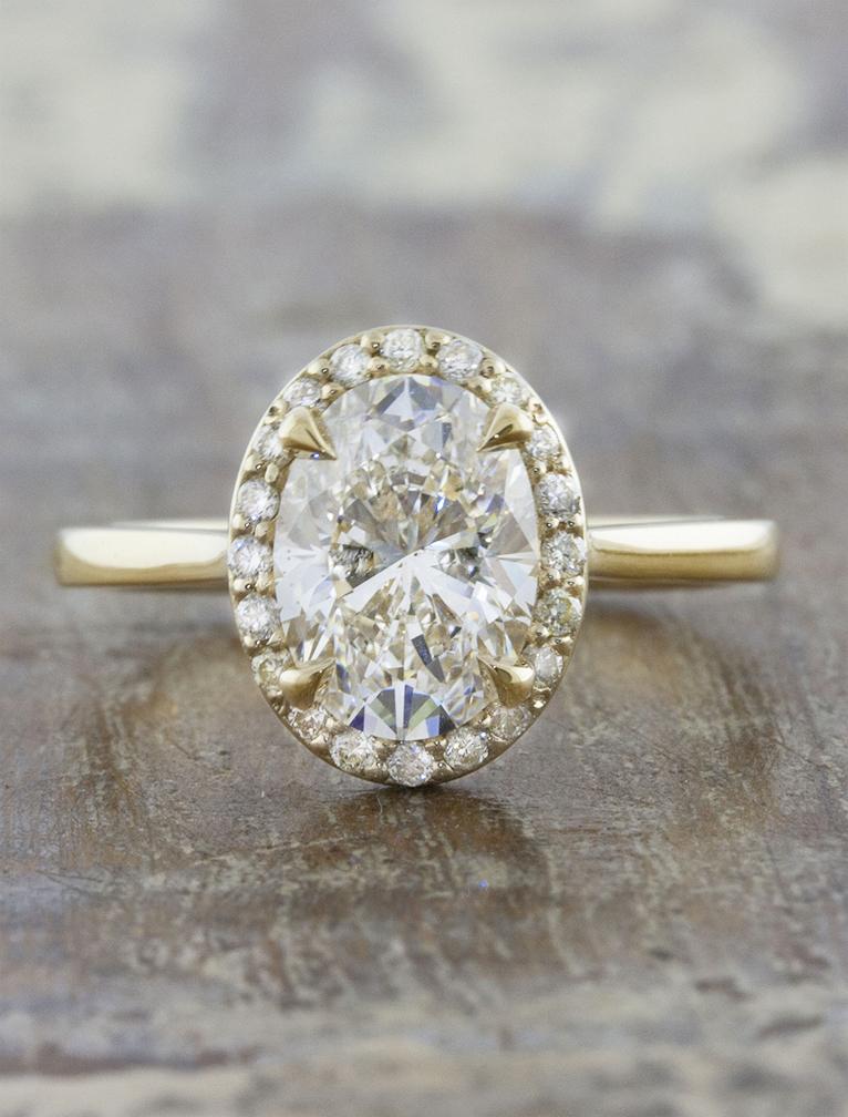 Ken & Dana Design Margrette Round Halo Diamond Engagement Ring
