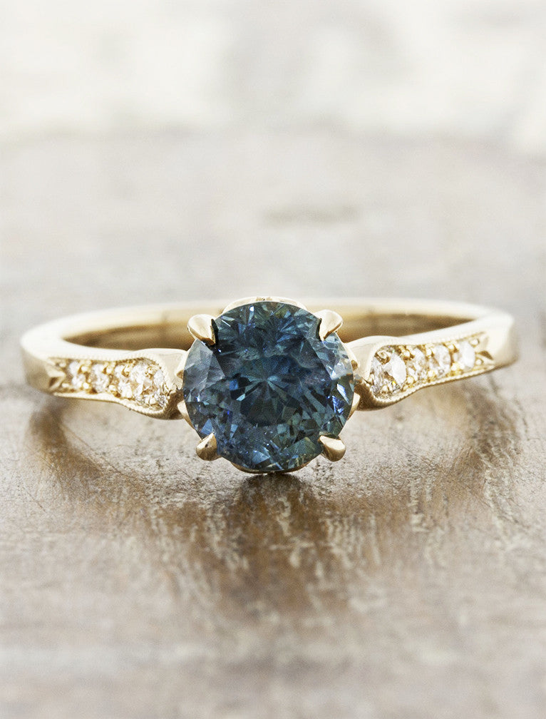 caption:Customized with 1.75ct round sapphire in 14k yellow gold