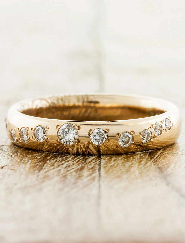 custom fingerprint wedding band set - women's ring
