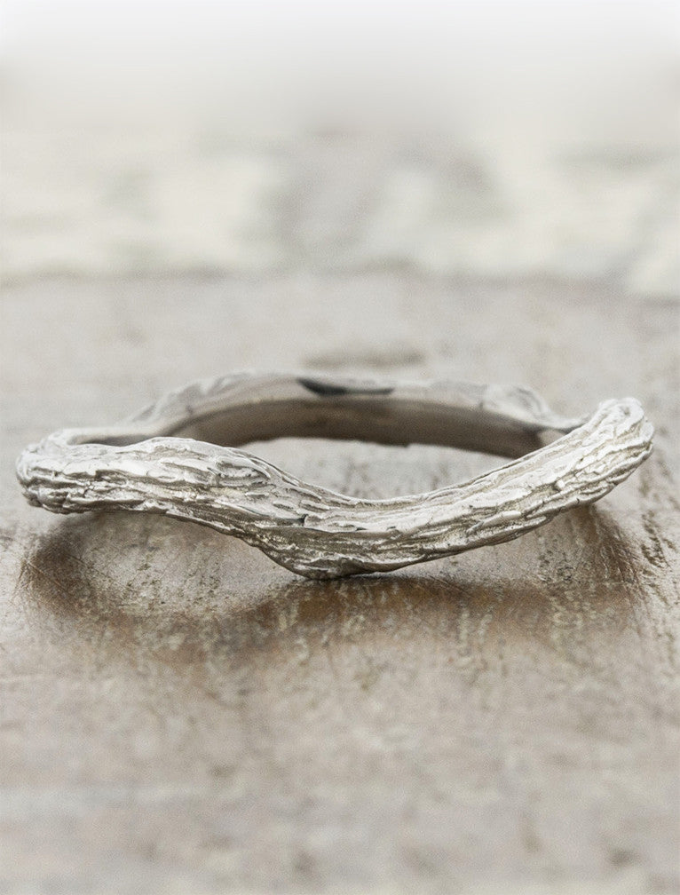 Ken & Dana Design Anani Tree Bark Textured Diamond Engagement Ring