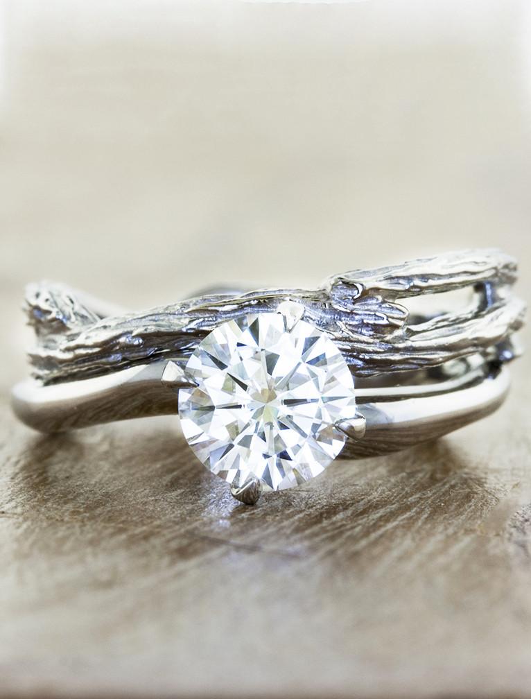 Aurora Willow: Organic, Asymmetrical Nature Inspired Wedding Set