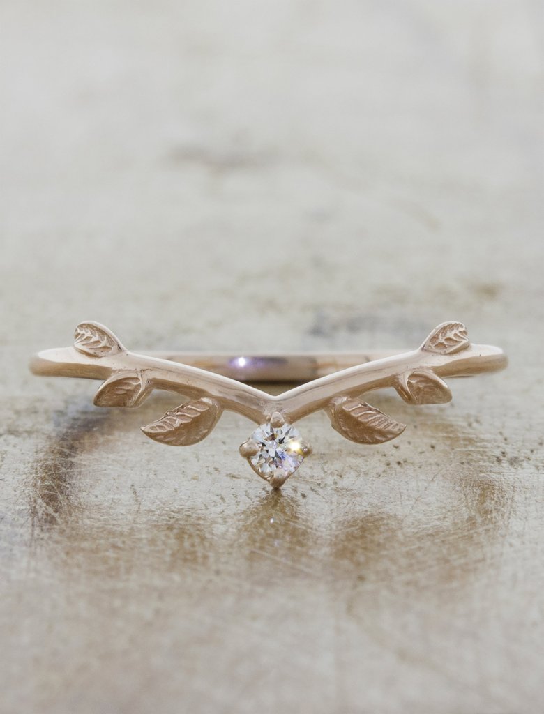 caption:Adelixa wedding band in 14k rose gold