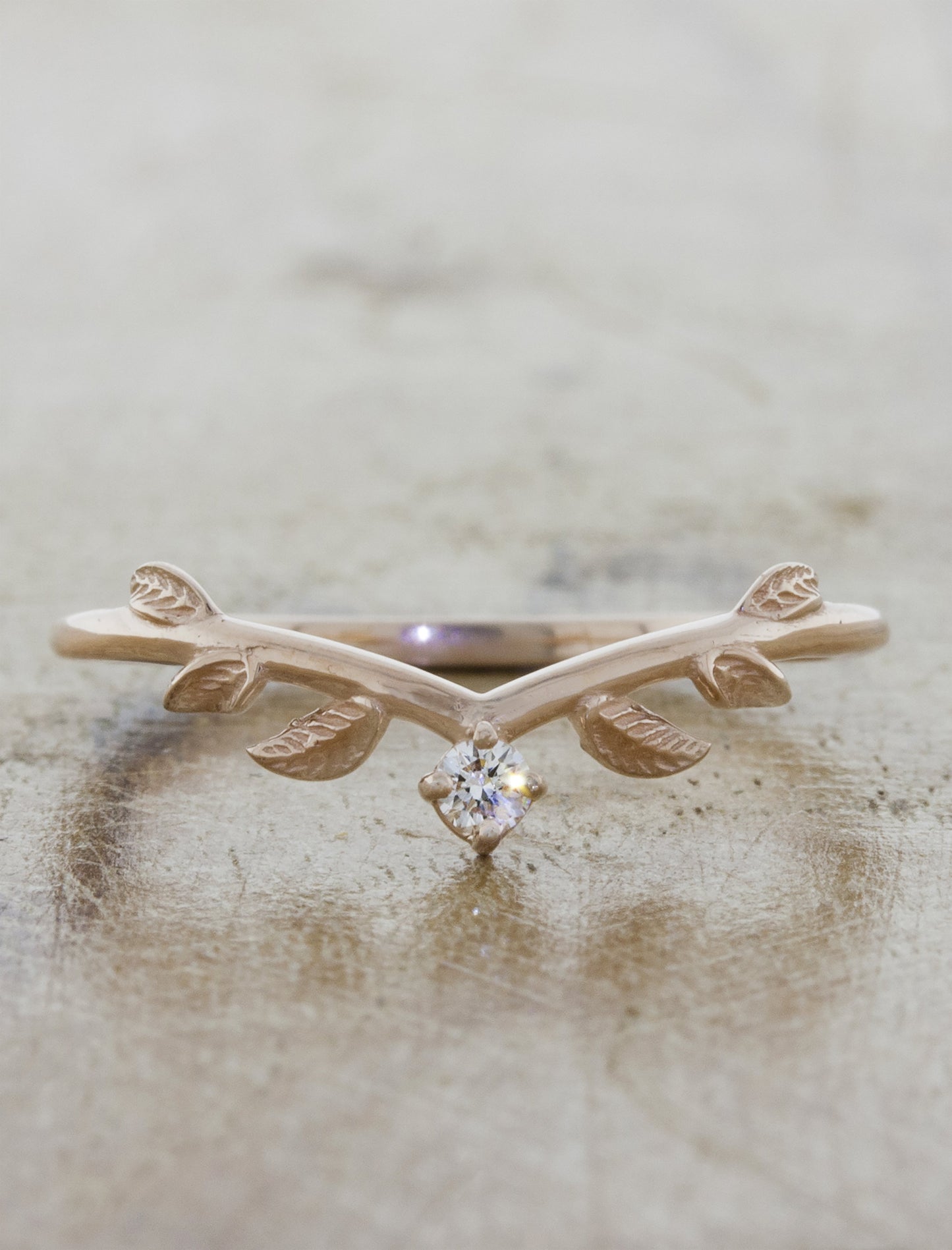 caption:Adelixa wedding band in 14k rose gold