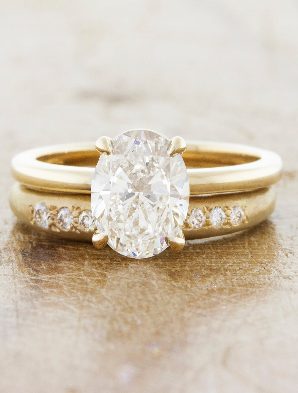 caption:Stacked with Ariya engagement ring