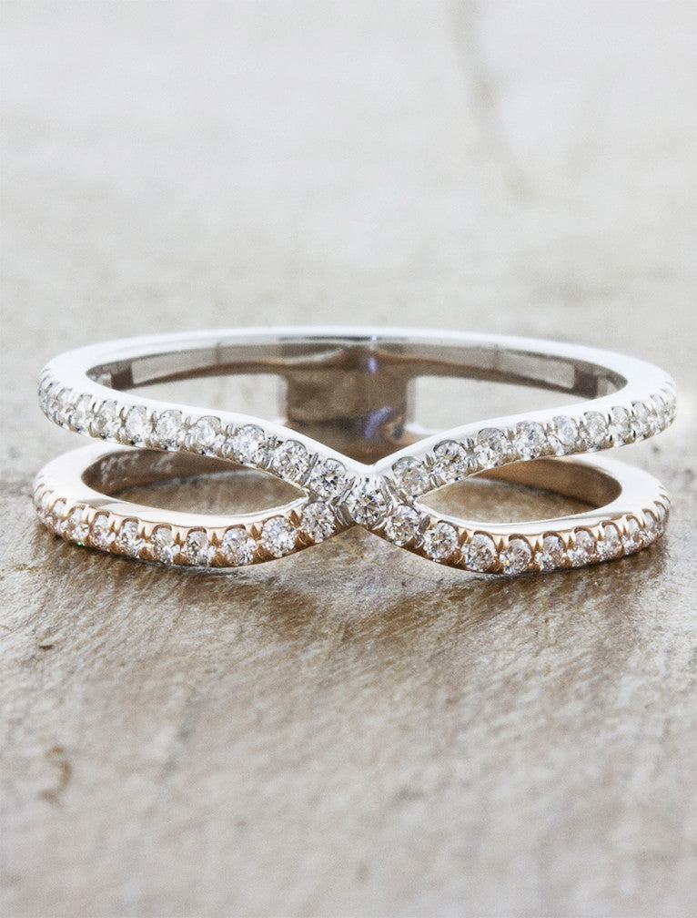 caption:Customized in mixed 14k white & rose gold