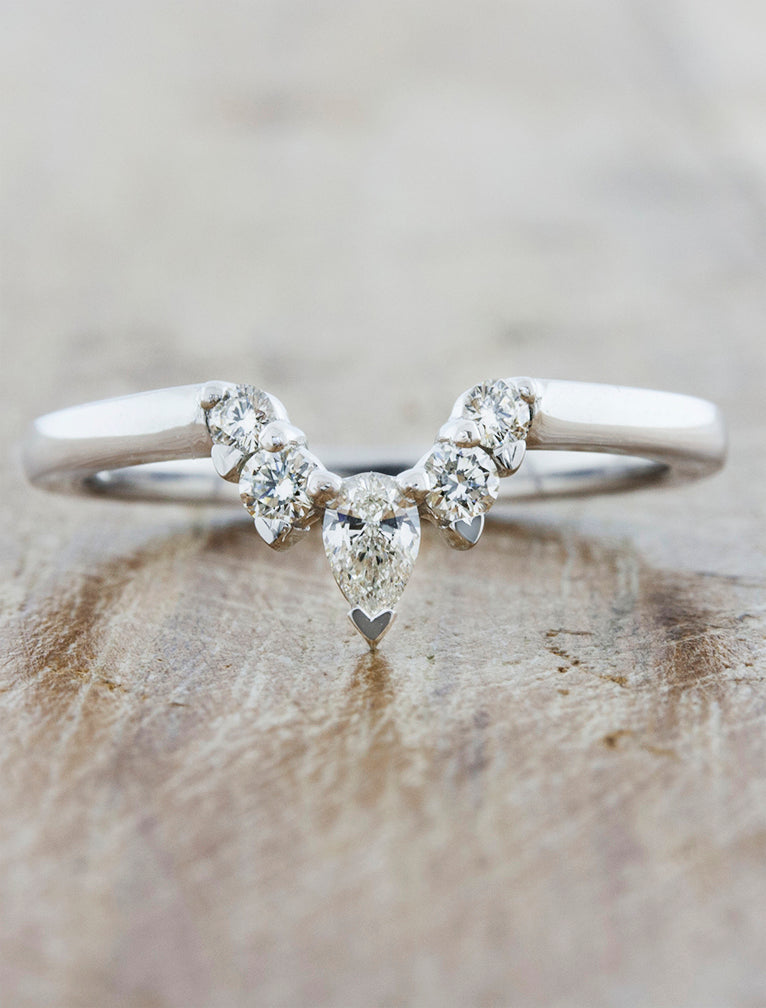 Laxmie: Pear shaped wedding band Ken Dana – Ken Dana Design