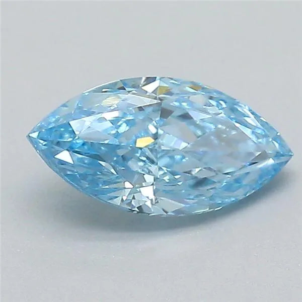 0.51ct Marquise Lab Grown Diamond (Colour Fancy Vivid Blue, Clarity VVS1, IGI Certified)