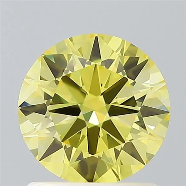 1.04ct Round Lab Grown Diamond (Colour Fancy Vivid Yellow, Clarity IF, Cut ID, IGI Certified)