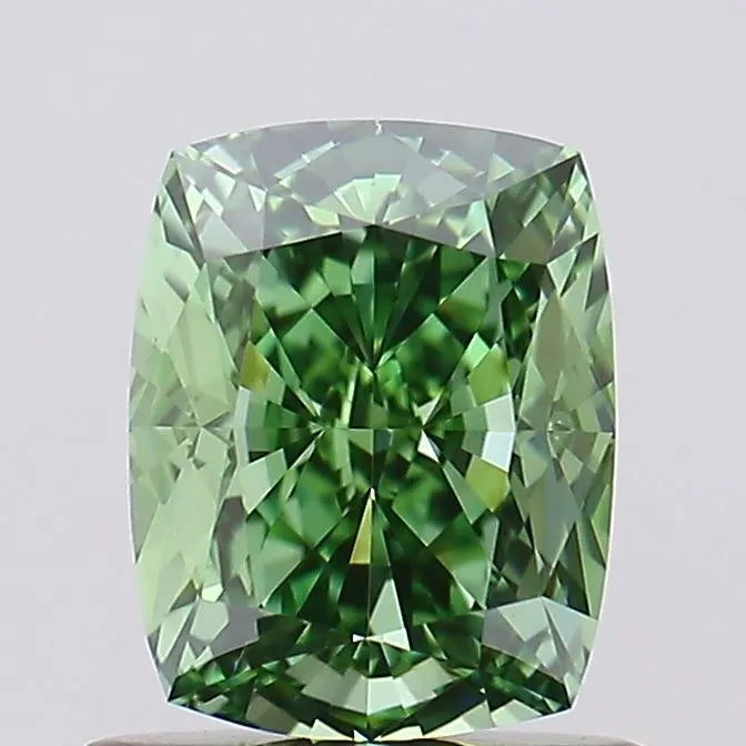 1.11ct Cushion modified Lab Grown Diamond (Colour Fancy Vivid Green, Clarity IF, IGI Certified)