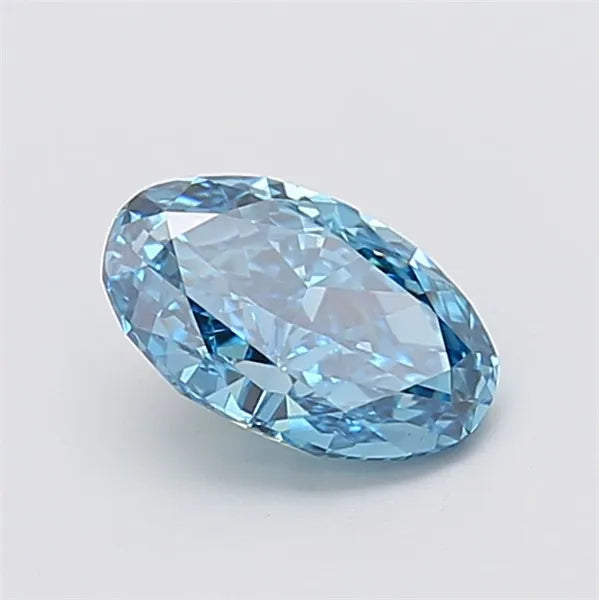 1.53ct Oval Lab Grown Diamond (Colour Fancy Vivid Blue, Clarity VS1, IGI Certified)