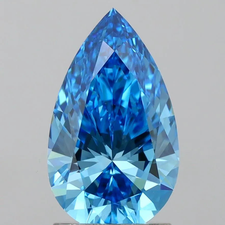 1.81ct Pear Lab Grown Diamond (Colour Fancy Vivid Blue, Clarity VVS2, IGI Certified)