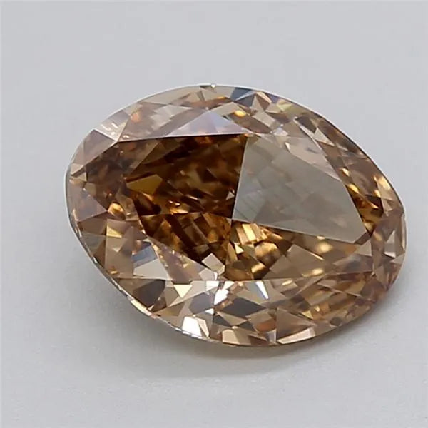 1.87ct Oval Lab Grown Diamond (Colour Fancy Light Brown, Clarity VVS2, IGI Certified)