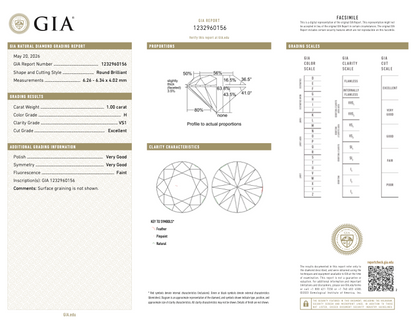 Anya - 1.00ct Round Natural Diamond