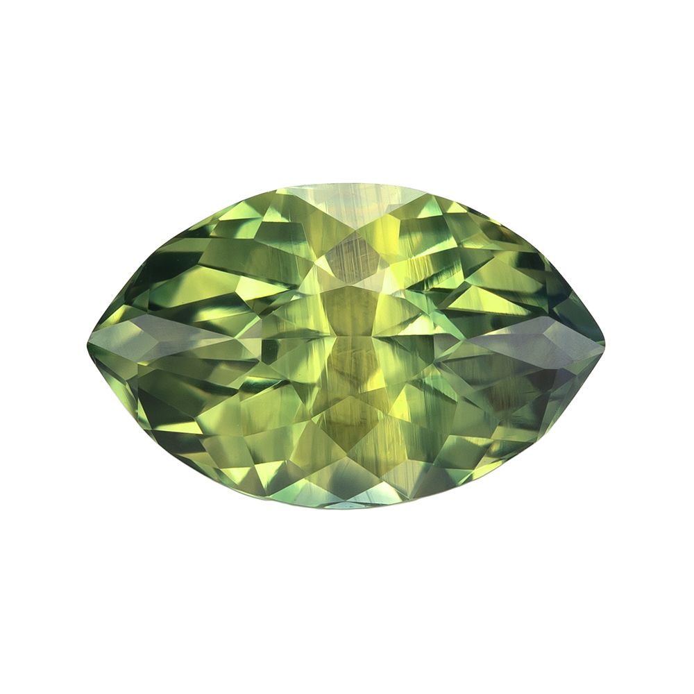 2.00ct Marquise Natural Sapphire (Colour Green, Clarity Slightly Included, Cut Faceted)