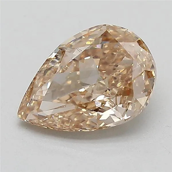 2.00ct Pear Lab Grown Diamond (Colour Fancy Light Brown, Clarity VS1, IGI Certified)
