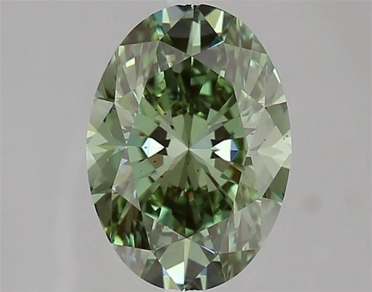 2.03ct Oval Lab Grown Diamond (Colour Fancy Vivid Green, Clarity VS2, IGI Certified)