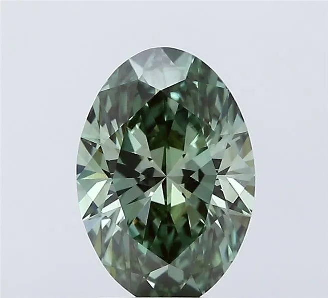 2.08ct Oval Lab Grown Diamond (Colour Fancy Vivid Green, Clarity VVS2, IGI Certified)