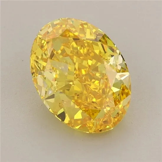 2.10ct Oval Lab Grown Diamond (Colour Fancy Vivid Yellow, Clarity IF, IGI Certified)