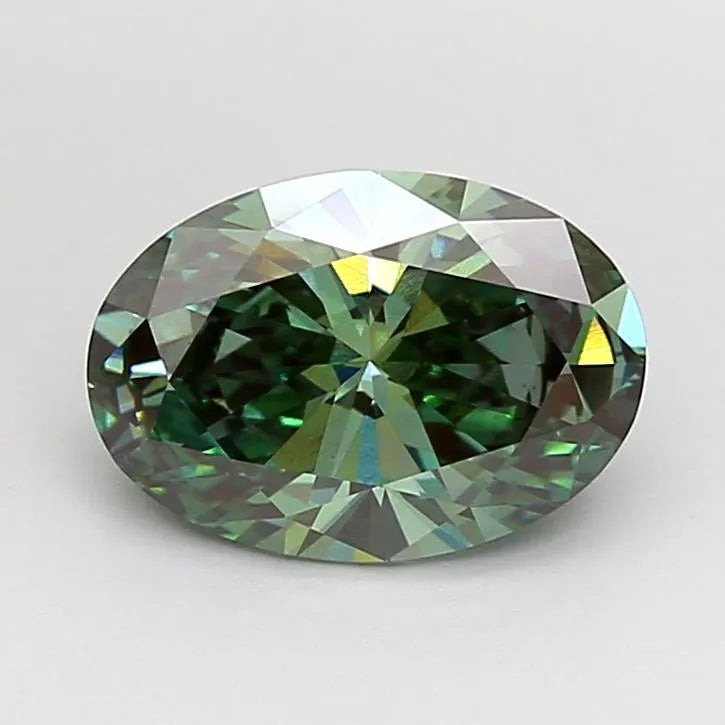 2.14ct Oval Lab Grown Diamond (Colour Fancy Vivid Green, Clarity VS1, IGI Certified)