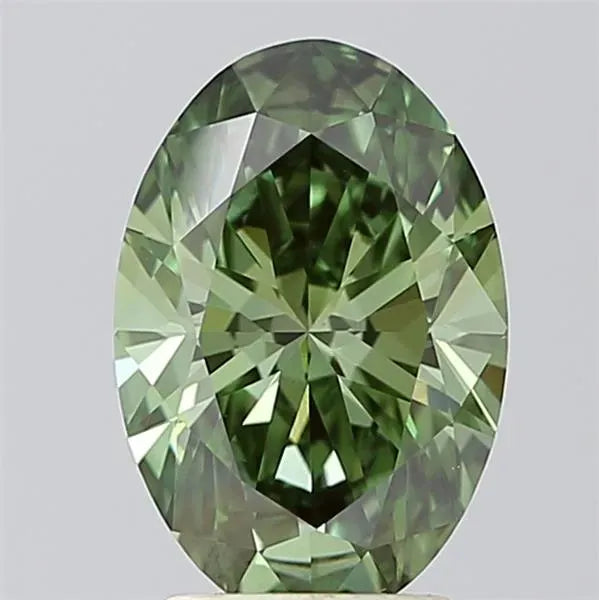 2.40ct Oval Lab Grown Diamond (Colour Fancy Vivid Green, Clarity VS1, IGI Certified)