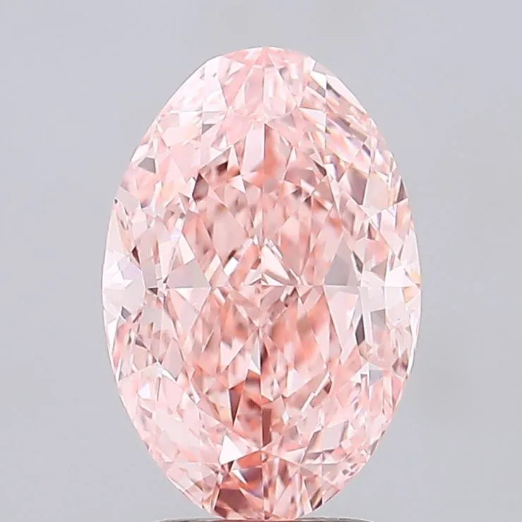 2.51ct Oval Lab Grown Diamond (Colour Fancy Vivid Pink, Clarity VVS1, IGI Certified)