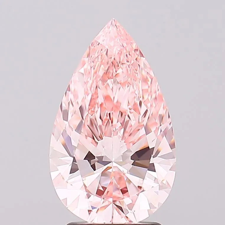 2.51ct Pear Lab Grown Diamond (Colour Fancy Vivid Pink, Clarity VVS1, Cut EX, IGI Certified)
