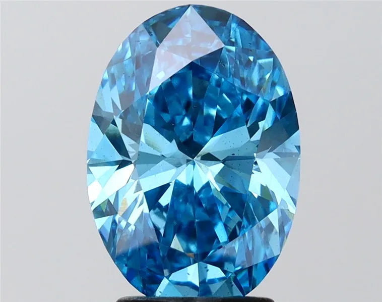 3.03ct Oval Lab Grown Diamond (Colour Fancy Vivid Blue, Clarity VS2, IGI Certified)