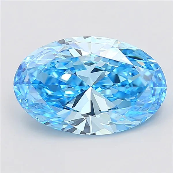 5.01ct Oval Lab Grown Diamond (Colour Fancy Vivid Blue, Clarity VS1, IGI Certified)