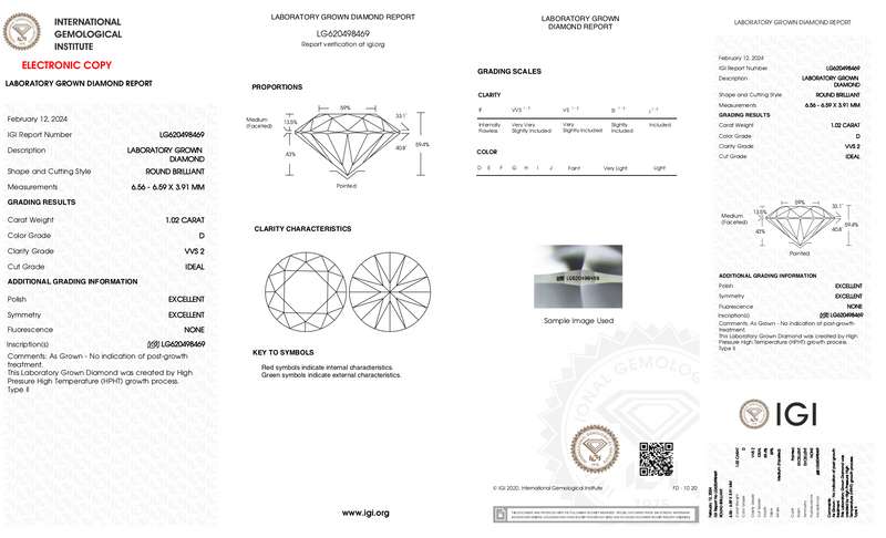Kylie - 1.02ct Round Lab Grown Diamond