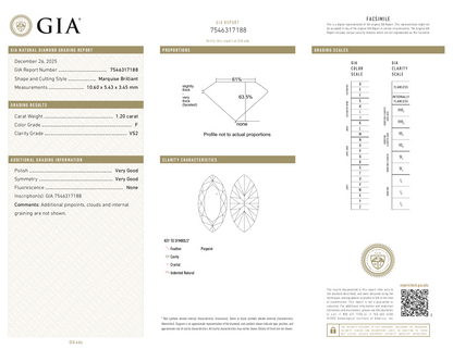Glory - 1.20ct Marquise Natural Diamond