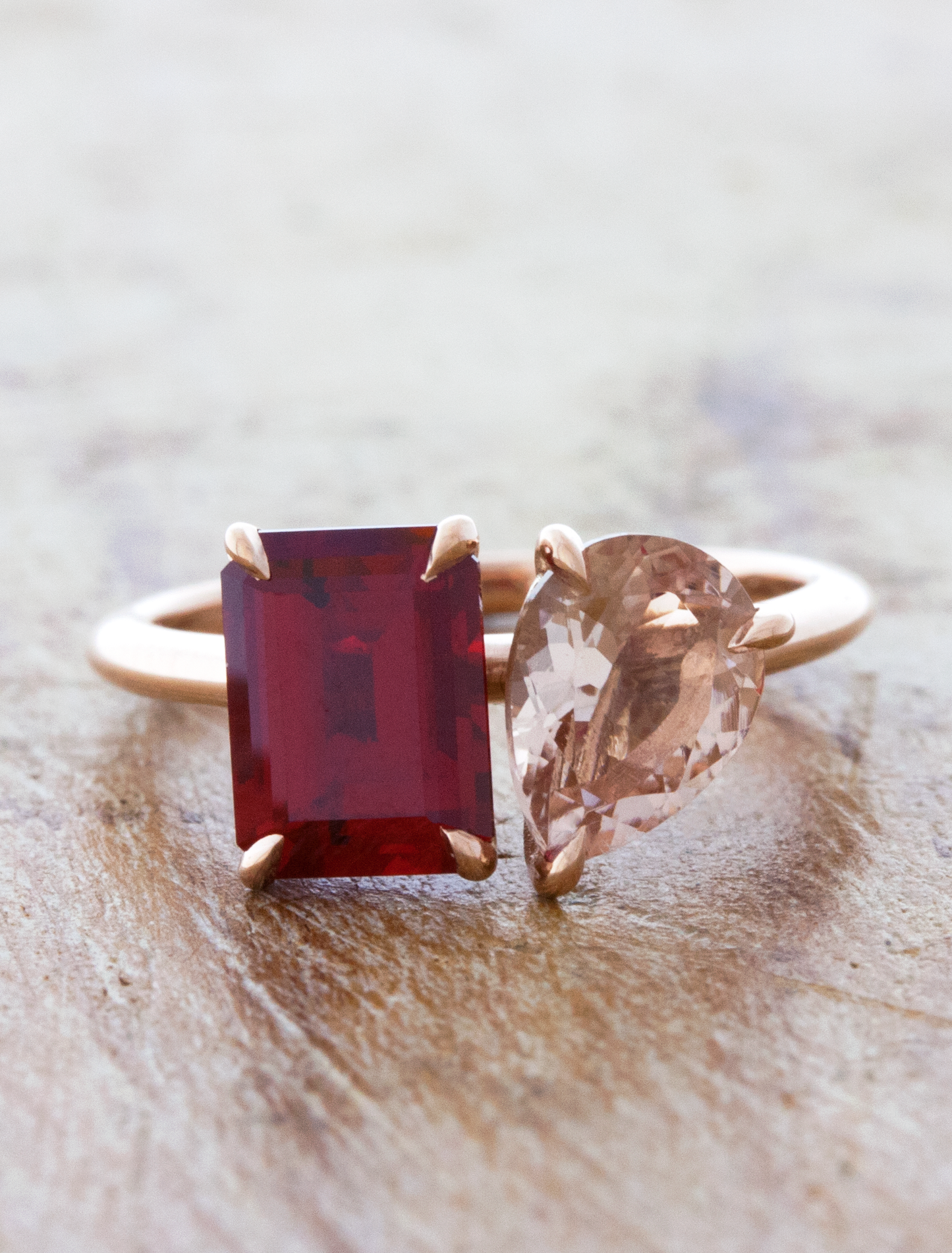 caption:customized with Ruby & Morganite